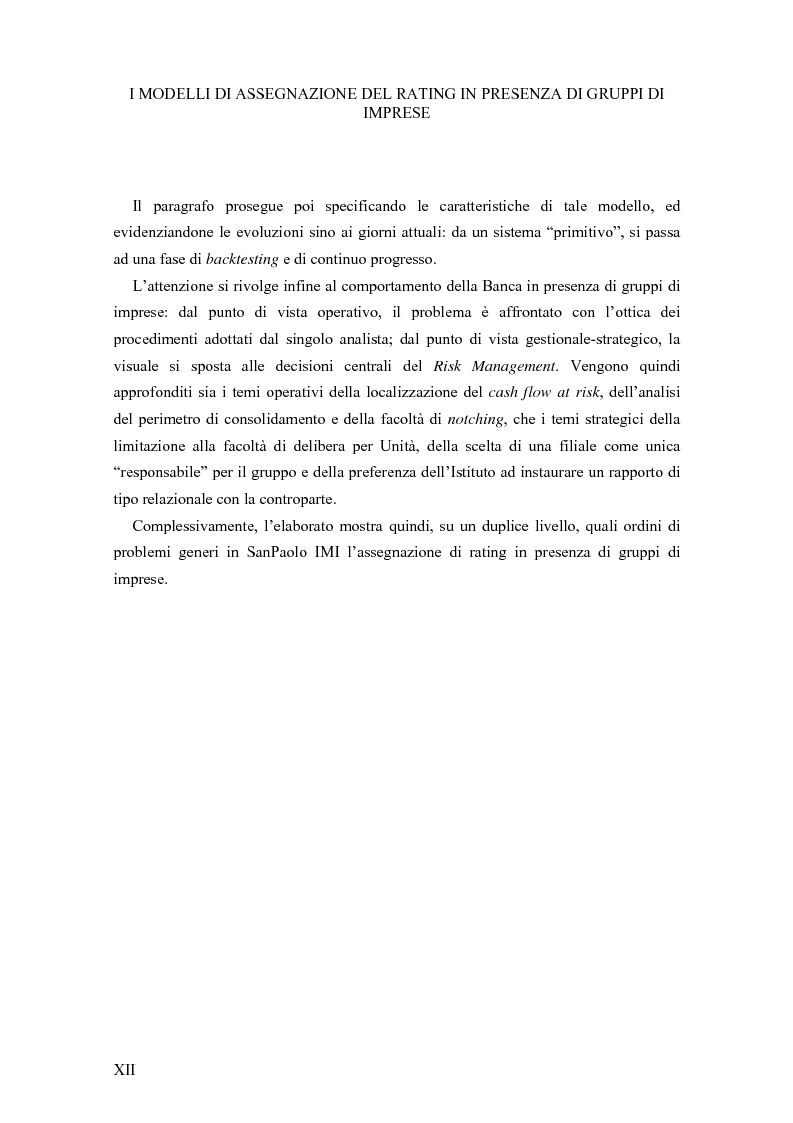 Anteprima della tesi: I Modelli di Assegnazione del Rating in presenza di Gruppi di Imprese, Pagina 12