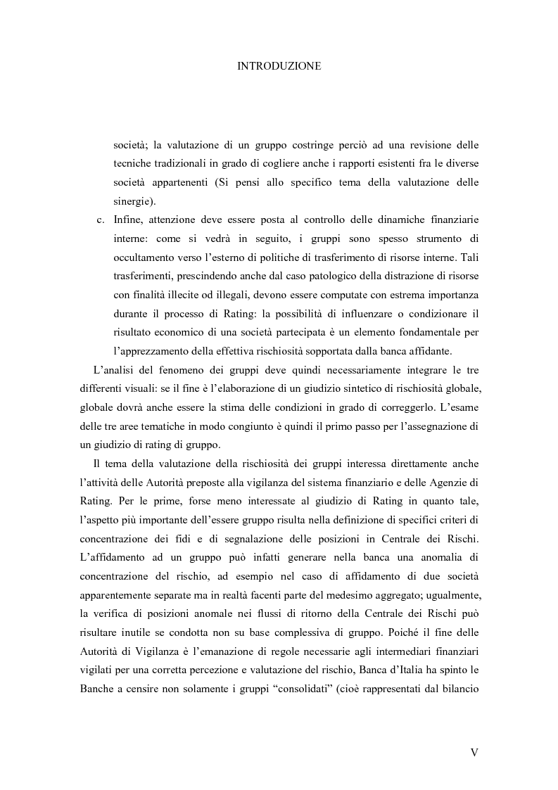 Anteprima della tesi: I Modelli di Assegnazione del Rating in presenza di Gruppi di Imprese, Pagina 5
