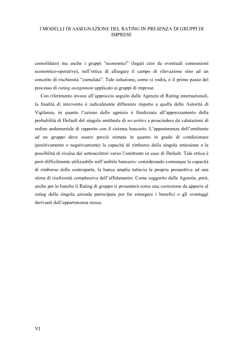 Anteprima della tesi: I Modelli di Assegnazione del Rating in presenza di Gruppi di Imprese, Pagina 6