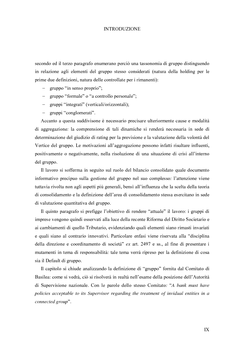 Anteprima della tesi: I Modelli di Assegnazione del Rating in presenza di Gruppi di Imprese, Pagina 9
