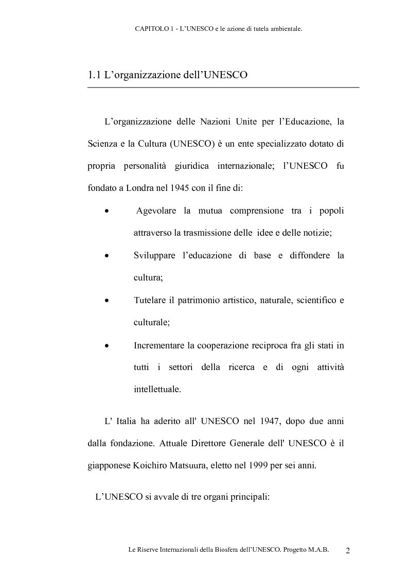 Anteprima della tesi: Le Riserve Internazionali della Biosfera dell'UNESCO. Progetto M.A.B., Pagina 5