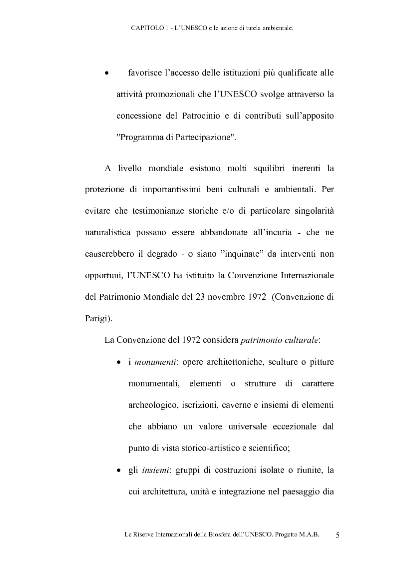 Anteprima della tesi: Le Riserve Internazionali della Biosfera dell'UNESCO. Progetto M.A.B., Pagina 8