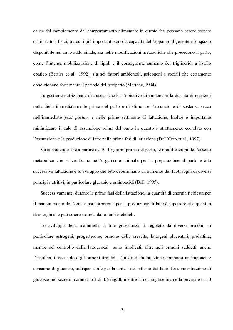 Anteprima della tesi: Somministrazione di due antiossidanti naturali alla bovina nel periparto: effetti sui parametri quali-quantitativi del latte e sullo stato ossidativo del siero, Pagina 3