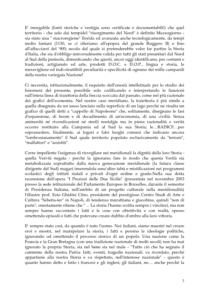 Anteprima della tesi: Vita, morte e ''miracoli'' dell'Economia e del (sotto) Sviluppo in Campania-1860/2004, Pagina 3