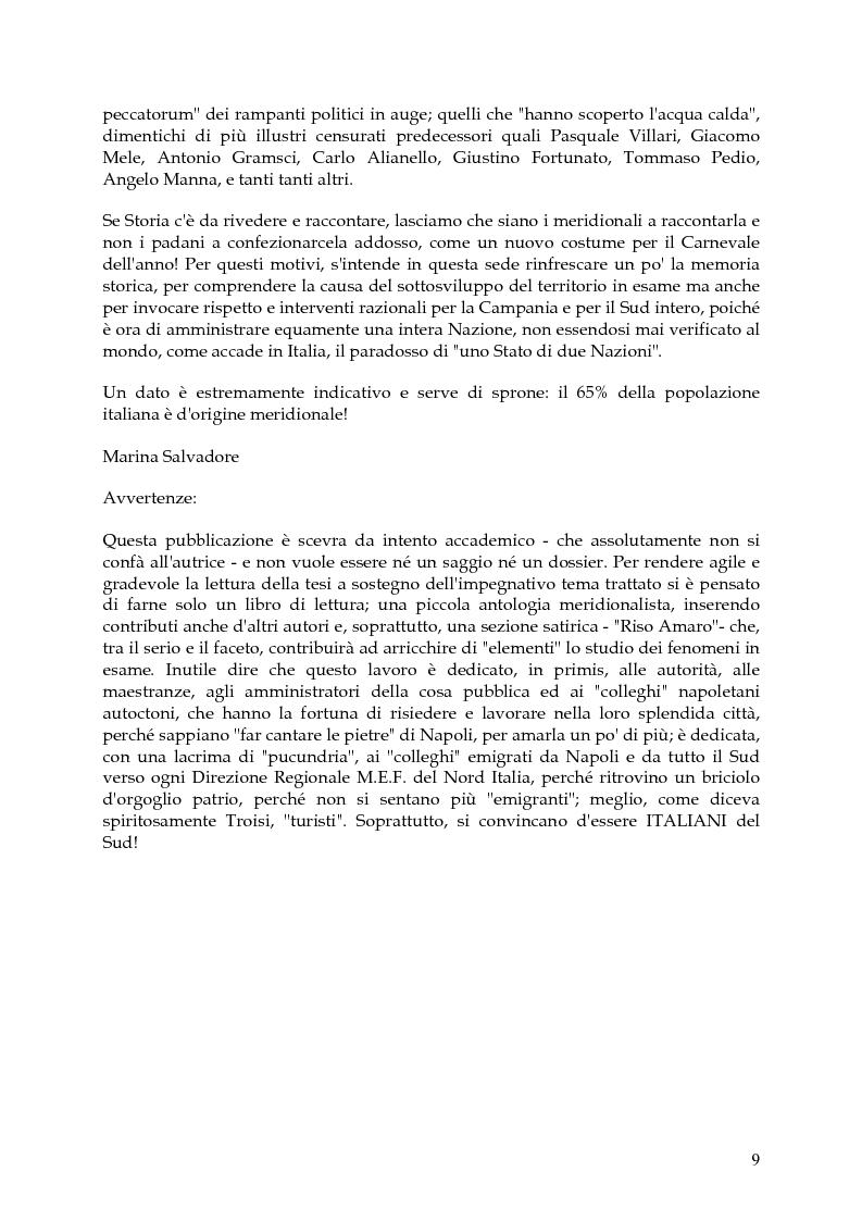 Anteprima della tesi: Vita, morte e ''miracoli'' dell'Economia e del (sotto) Sviluppo in Campania-1860/2004, Pagina 5