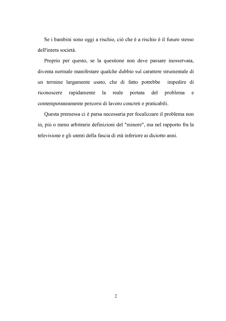 Anteprima della tesi: Ruolo della televisione nella socializzazione dei minori, Pagina 2
