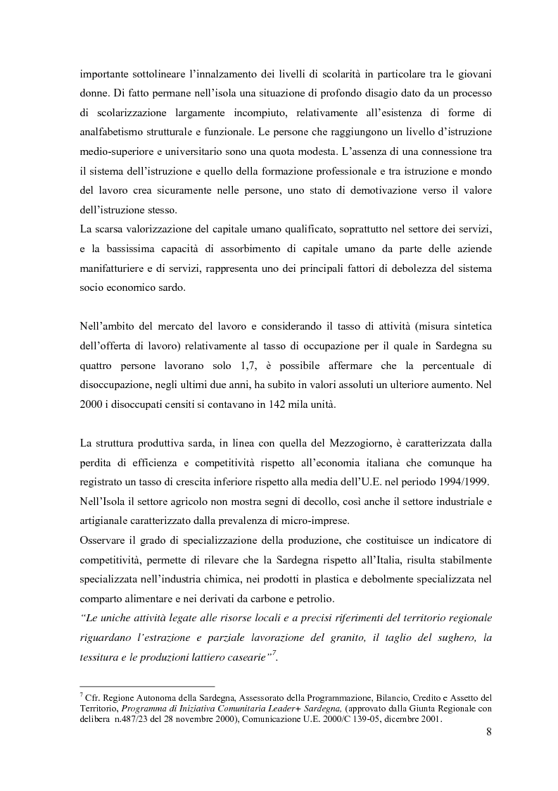 Anteprima della tesi: L'iniziativa comunitaria Leader plus: nuovi approcci di sviluppo rurale integrati e sostenibili. Misura 1.8 (P.O.R. Sardegna Ob. 1): formazione per la gestione delle risorse naturali, Pagina 5