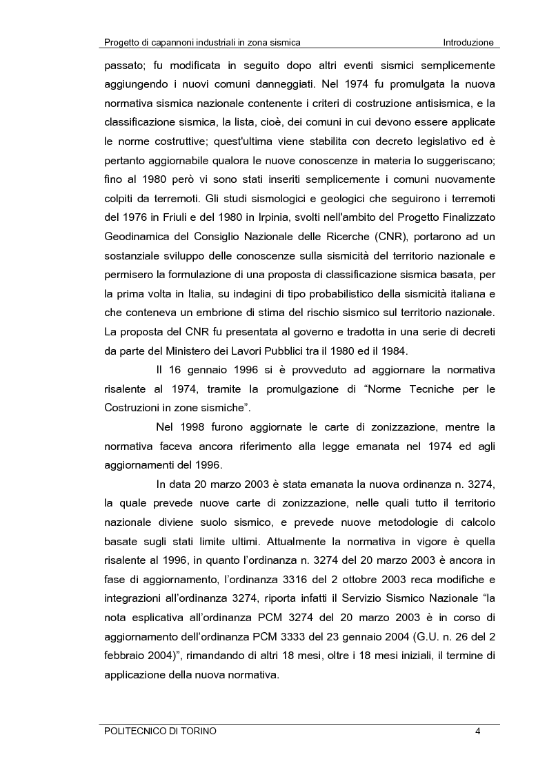 Anteprima della tesi: Progetto di capannoni industriali in zona sismica secondo nuova normativa, Pagina 4
