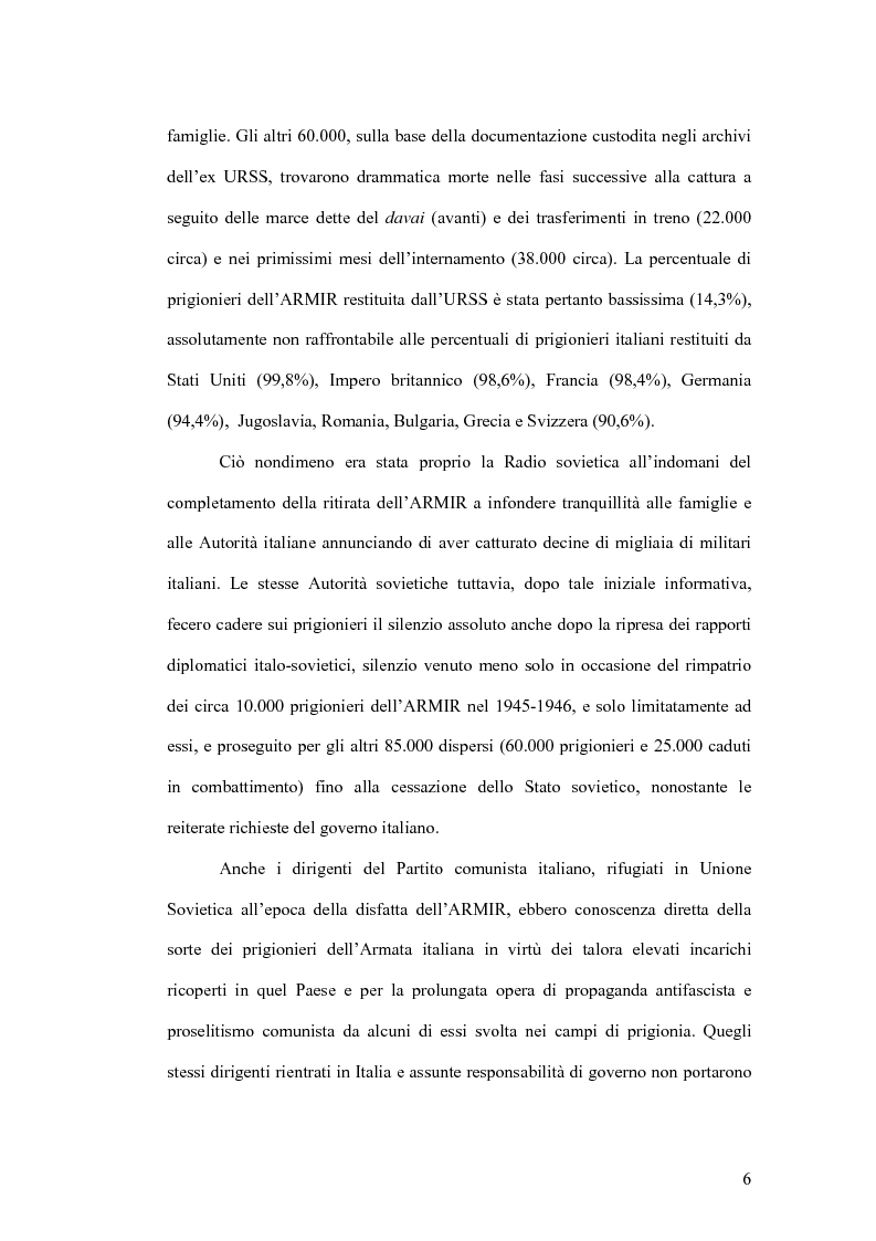 Anteprima della tesi: I prigionieri italiani in Unione Sovietica tra storiografia e fonti d'archivio, Pagina 2