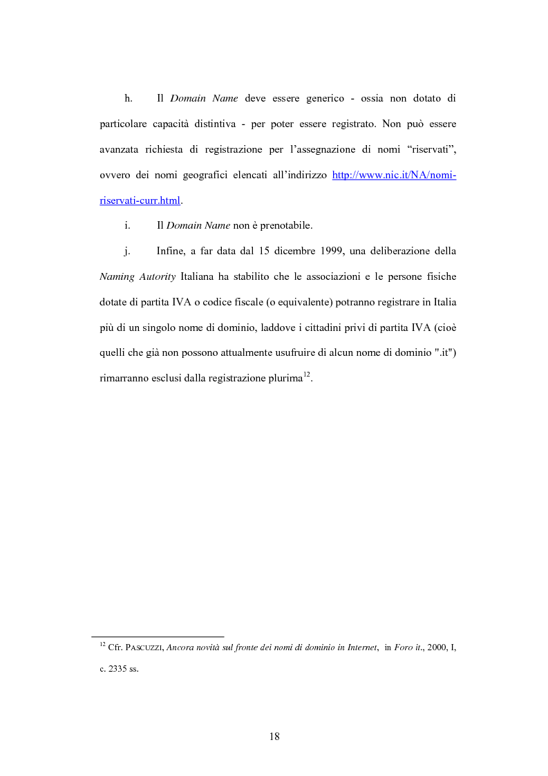 Anteprima della tesi: Internet e illecito civile: la responsabilità derivante dall’uso illecito dei nomi di dominio, Pagina 13