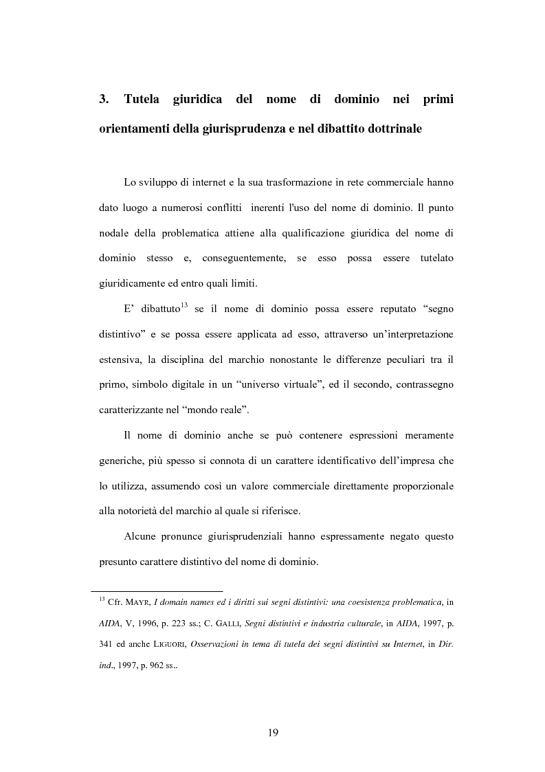 Anteprima della tesi: Internet e illecito civile: la responsabilità derivante dall’uso illecito dei nomi di dominio, Pagina 14