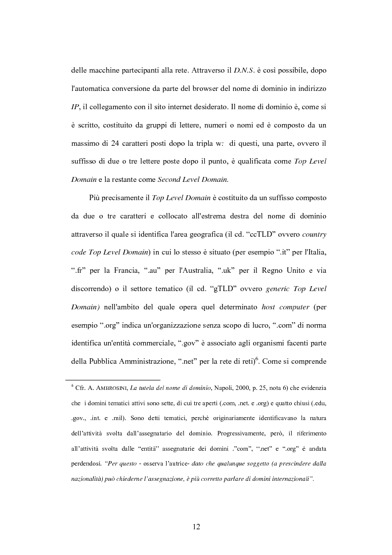 Anteprima della tesi: Internet e illecito civile: la responsabilità derivante dall’uso illecito dei nomi di dominio, Pagina 7