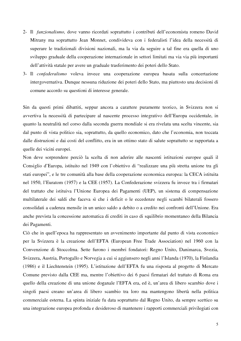 Anteprima della tesi: Relazioni economiche Svizzera-EU: le conseguenze dell'adozione dell'Euro, Pagina 5