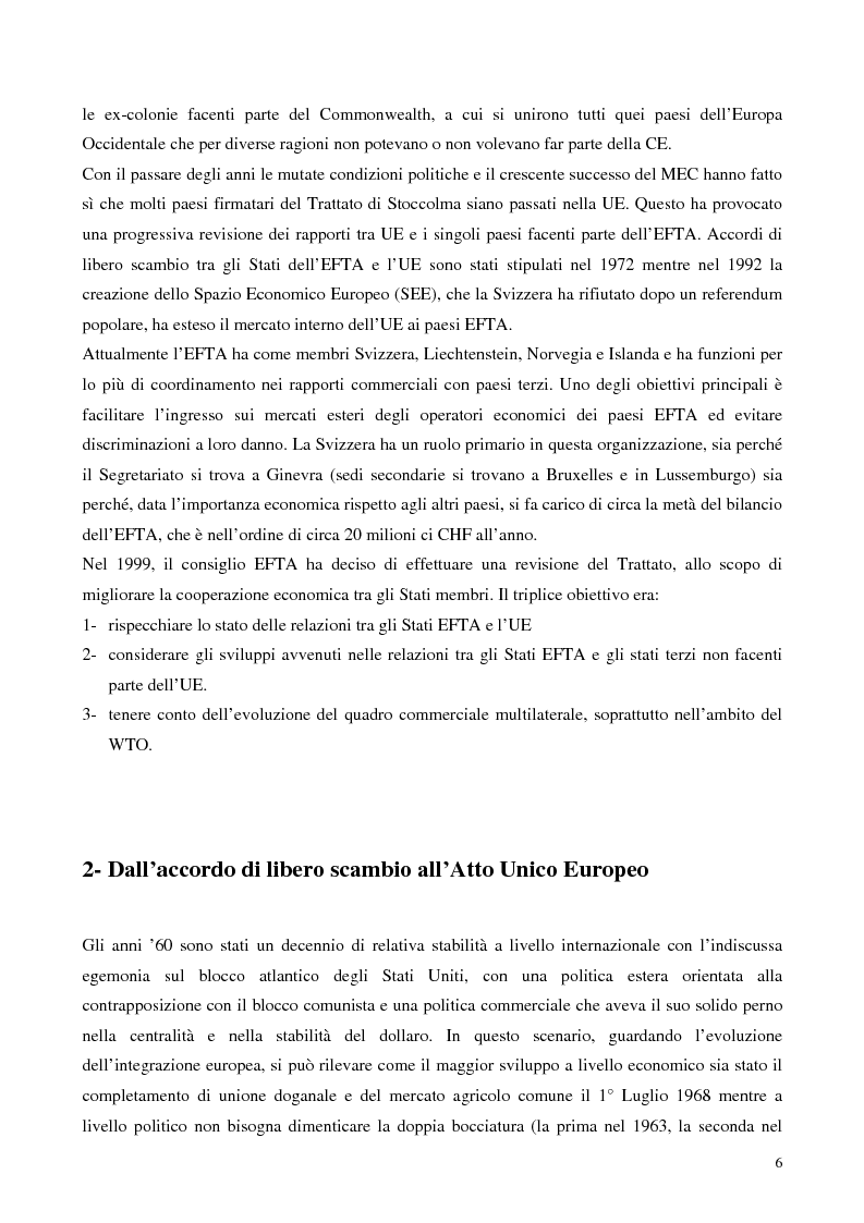 Anteprima della tesi: Relazioni economiche Svizzera-EU: le conseguenze dell'adozione dell'Euro, Pagina 6