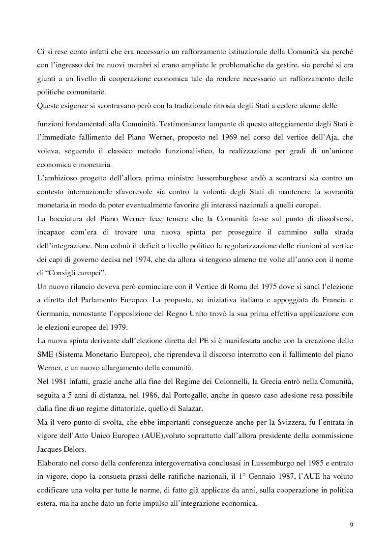 Anteprima della tesi: Relazioni economiche Svizzera-EU: le conseguenze dell'adozione dell'Euro, Pagina 9
