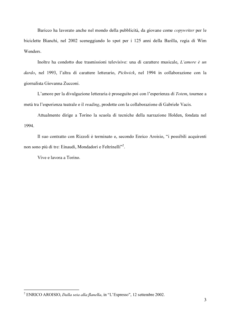 Anteprima della tesi: Il piacere della lettura: evocazioni letterarie e vocazione musicale. La narrativa di Alessandro Baricco, Pagina 3