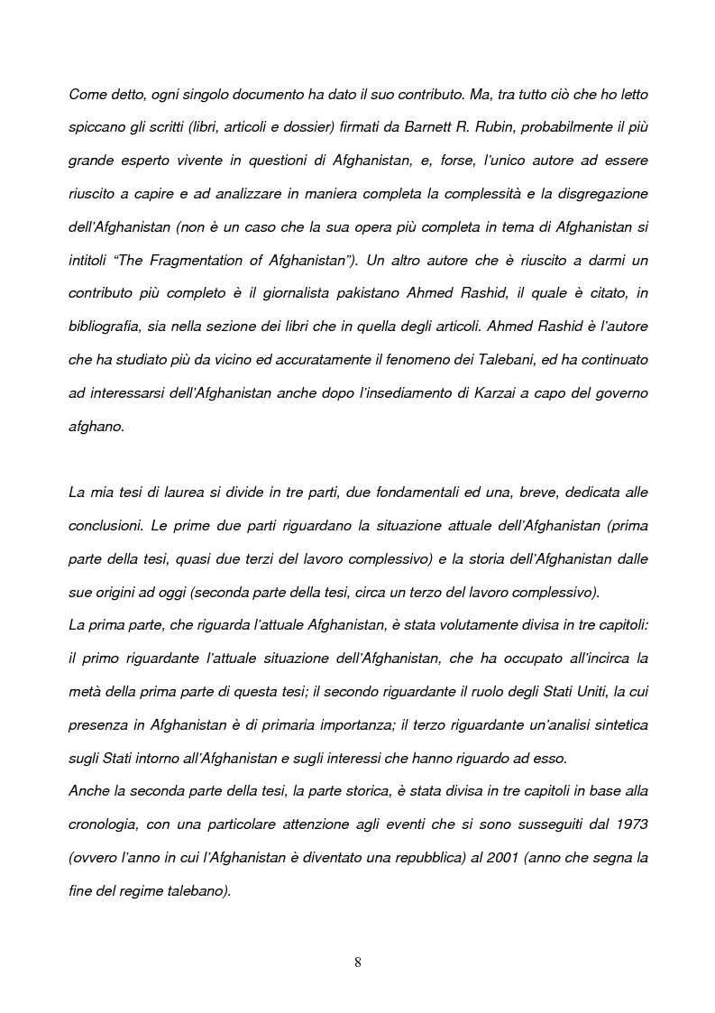 Anteprima della tesi: L'Afghanistan dopo la caduta dei Talebani, Pagina 4