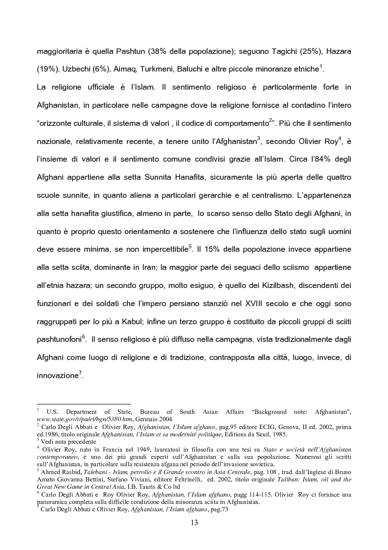 Anteprima della tesi: L'Afghanistan dopo la caduta dei Talebani, Pagina 9