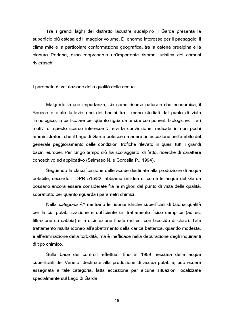 Anteprima della tesi: Impianti di collettamento e depurazione del Lago di Garda - Aspetti tecnici, economici e ambientali, Pagina 10