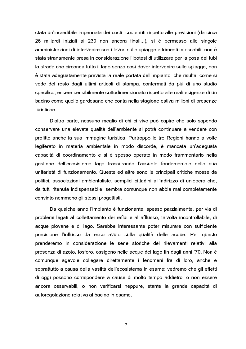 Anteprima della tesi: Impianti di collettamento e depurazione del Lago di Garda - Aspetti tecnici, economici e ambientali, Pagina 2
