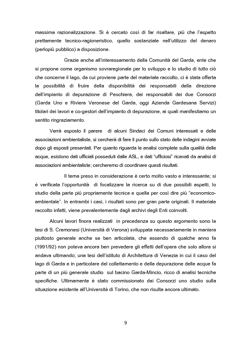 Anteprima della tesi: Impianti di collettamento e depurazione del Lago di Garda - Aspetti tecnici, economici e ambientali, Pagina 4
