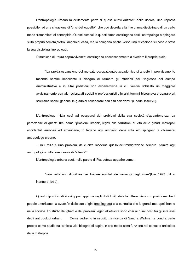 Anteprima della tesi: Antropologia Urbana e delle Società Complesse. Nuovi percorsi della ricerca antropologica contemporanea. Etnicità e razzismo nell'Inner City di Londra., Pagina 12
