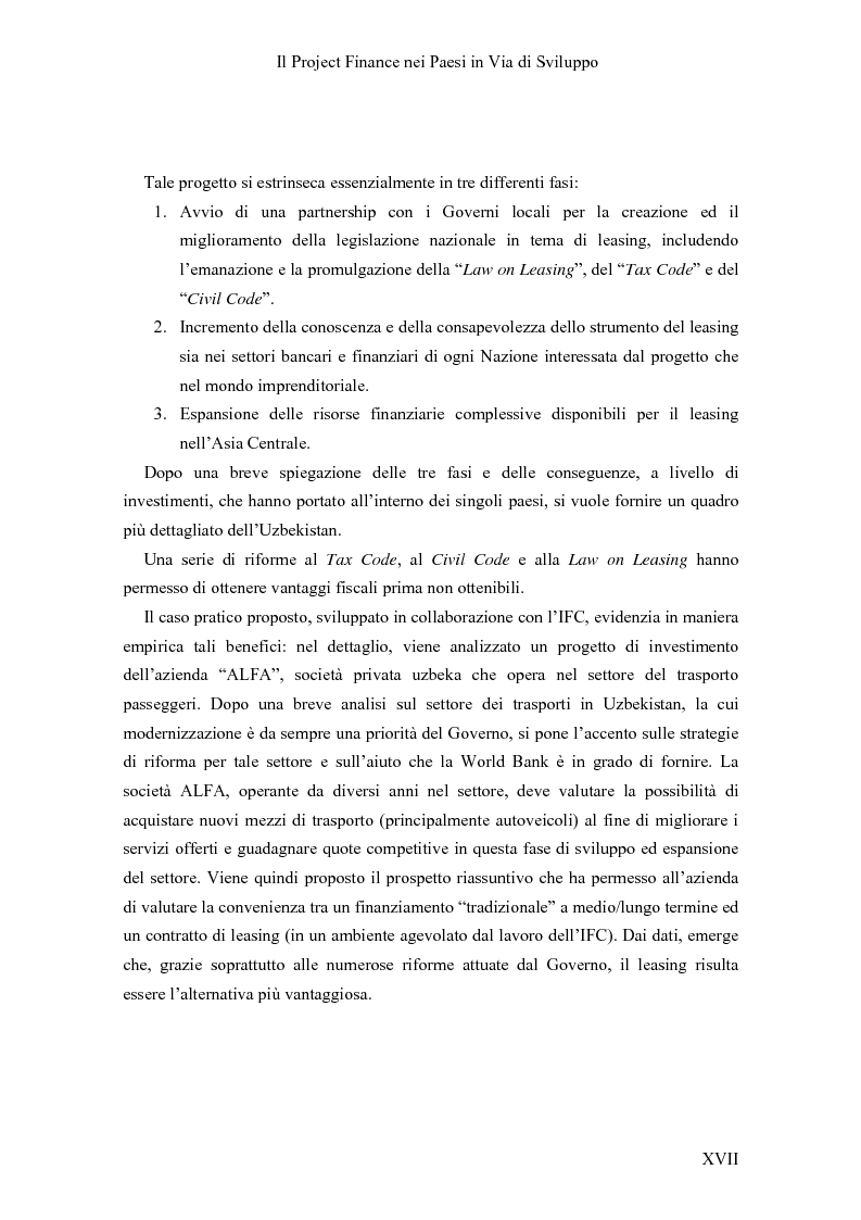 Anteprima della tesi: Il Project finance nei paesi in via di sviluppo, Pagina 15