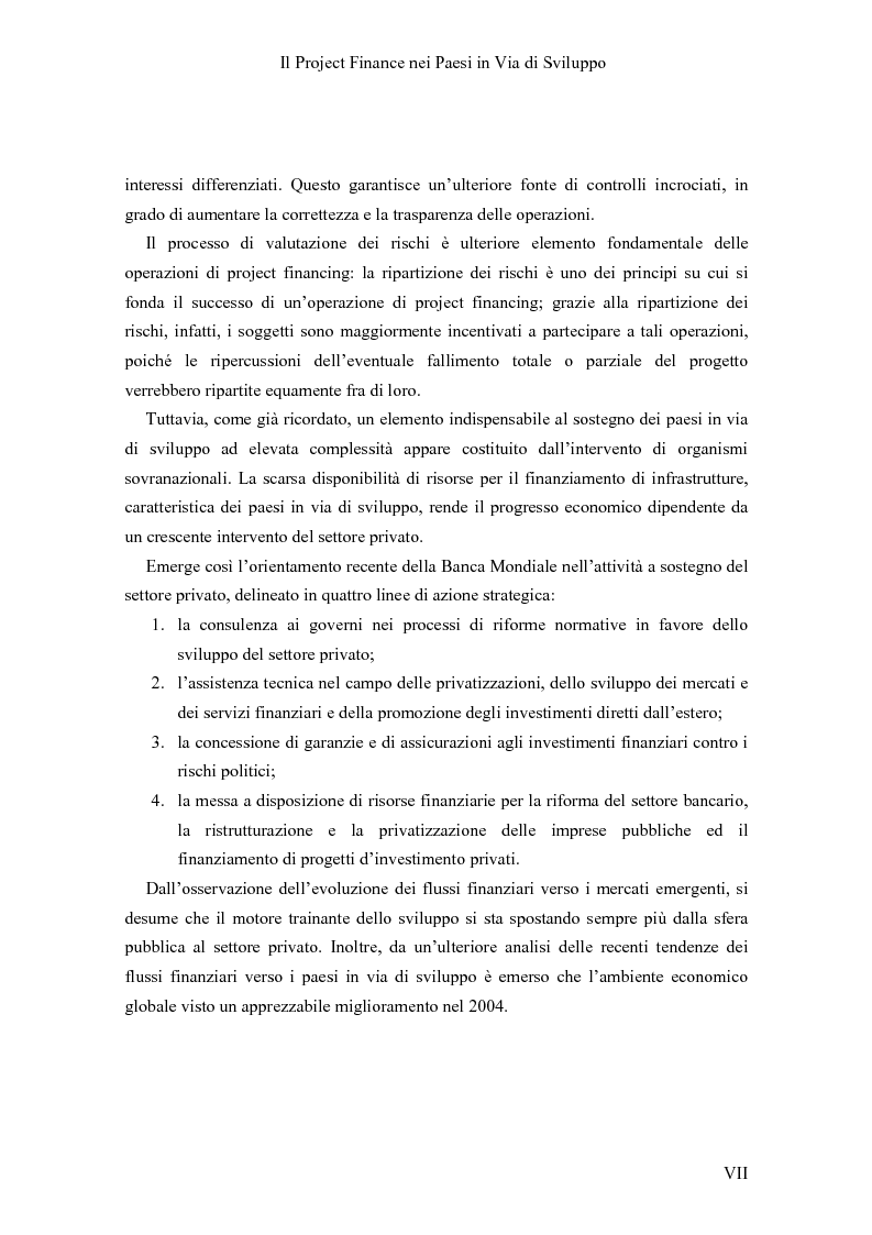 Anteprima della tesi: Il Project finance nei paesi in via di sviluppo, Pagina 5