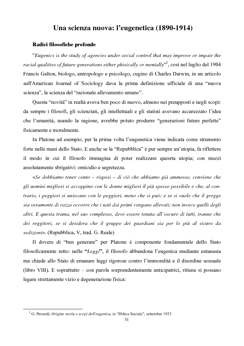 Anteprima della tesi: Eugenetica e politica nella prima metà del XX secolo, Pagina 3