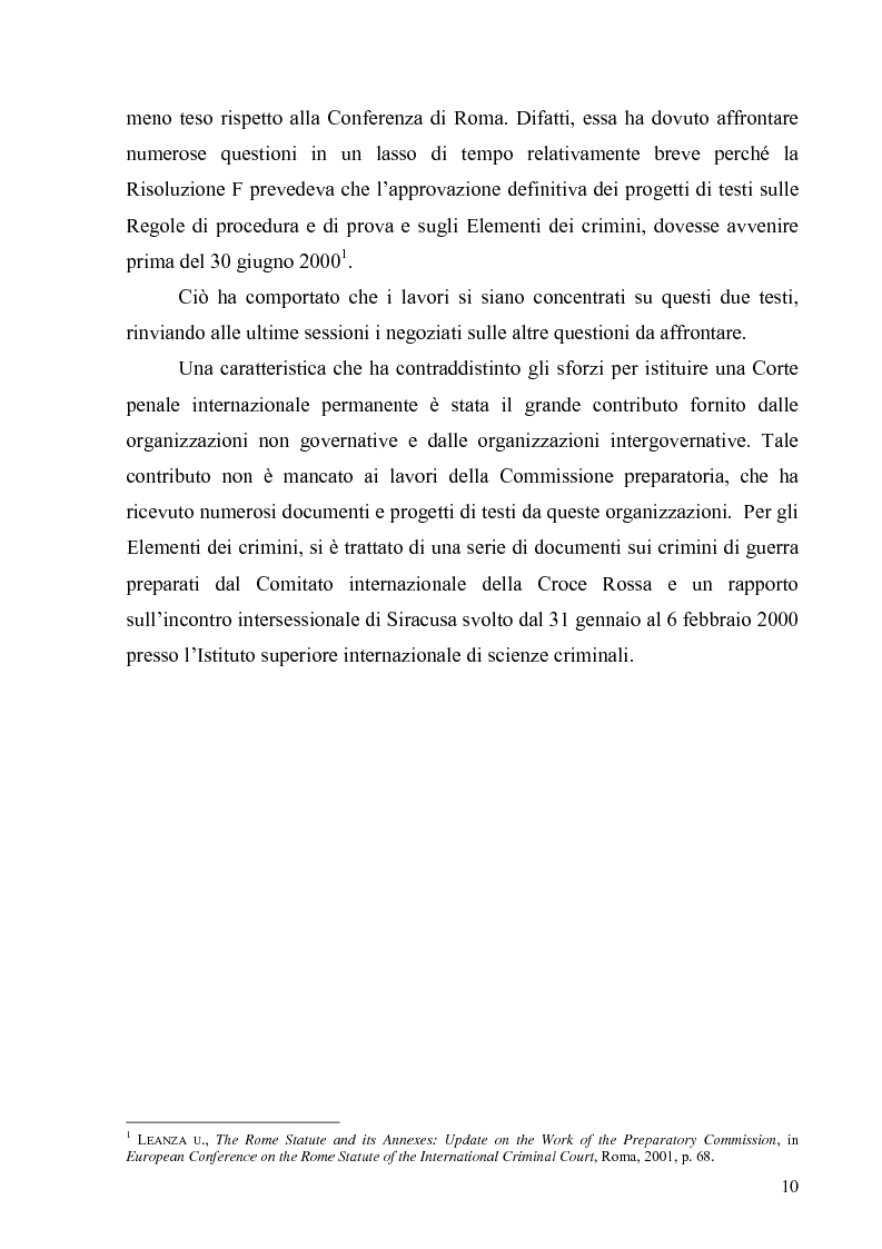 Anteprima della tesi: La Commissione preparatoria della Corte penale internazionale, Pagina 8