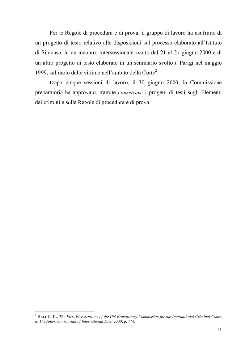 Anteprima della tesi: La Commissione preparatoria della Corte penale internazionale, Pagina 9