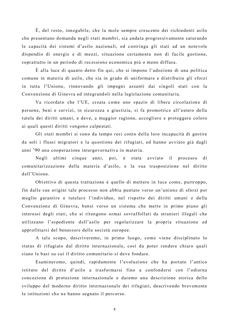 Anteprima della tesi: Lo Status di Rifugiato nell'Unione Europea, Pagina 3