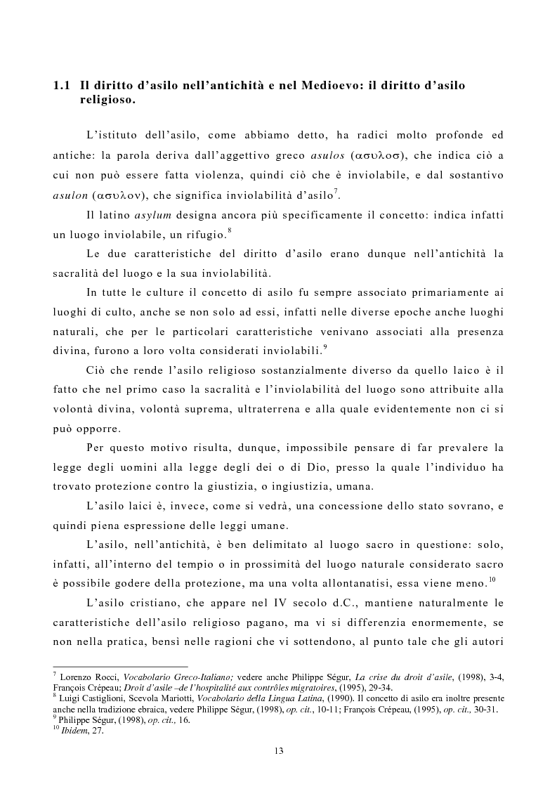 Anteprima della tesi: Lo Status di Rifugiato nell'Unione Europea, Pagina 8