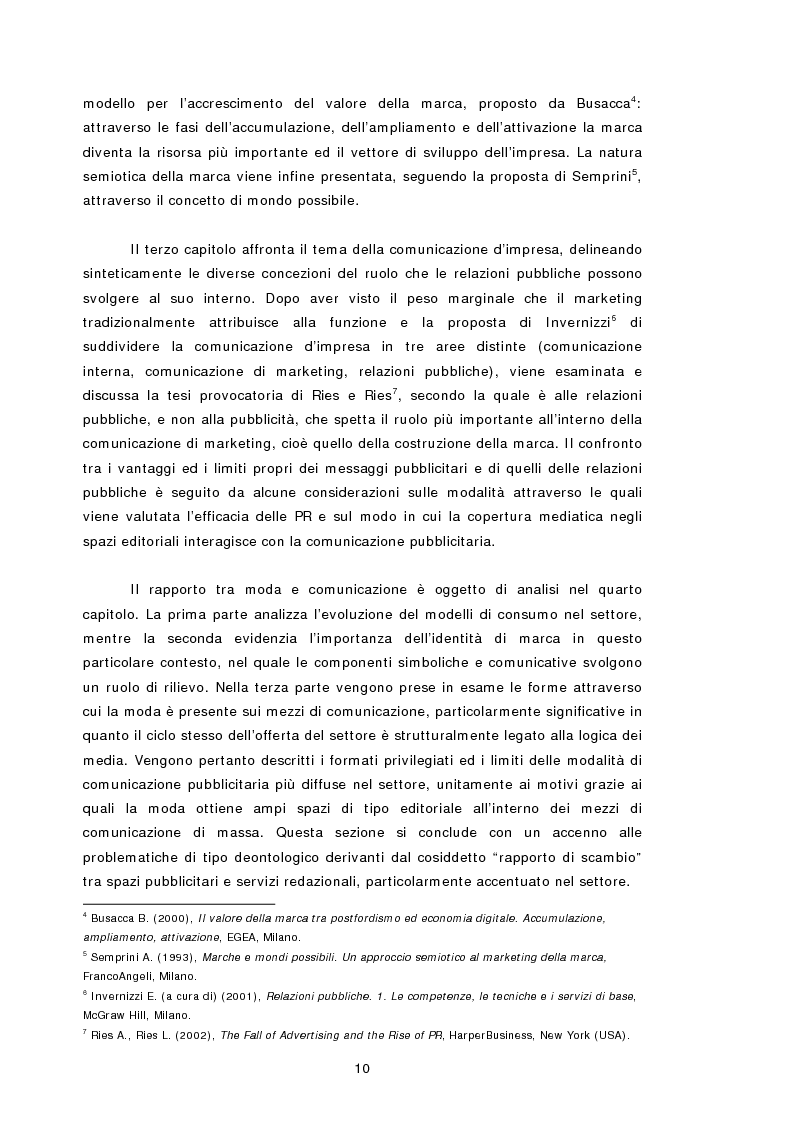 Anteprima della tesi: Relazioni pubbliche e vantaggio competitivo. I casi Diesel e Benetton, Pagina 3