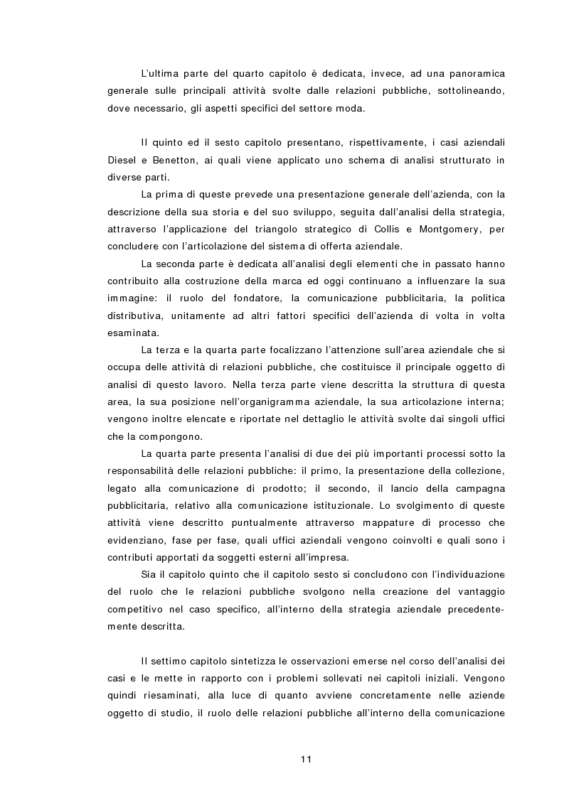 Anteprima della tesi: Relazioni pubbliche e vantaggio competitivo. I casi Diesel e Benetton, Pagina 4