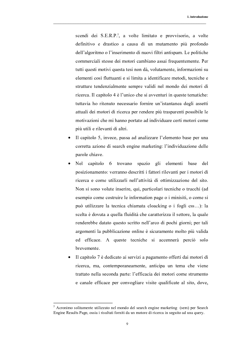 Anteprima della tesi: Posizionamento sui Motori di Ricerca: ''opinione del web'' e strumento di marketing, Pagina 6