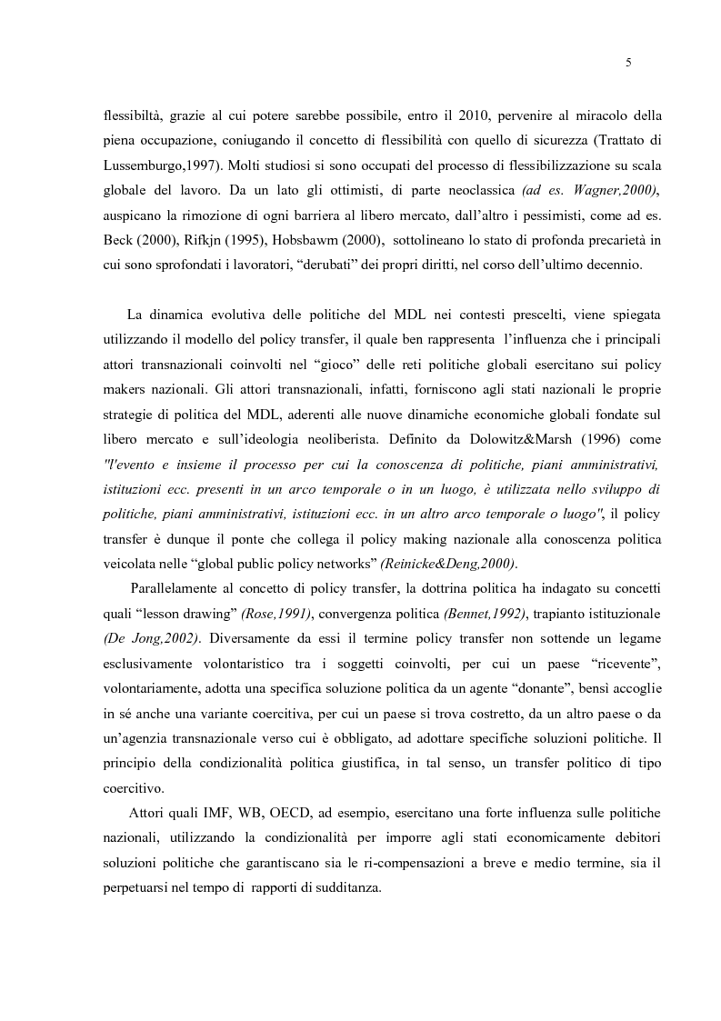 Anteprima della tesi: Policy Transfer e Politiche del Mercato del Lavoro in Italia e in Russia, Pagina 2