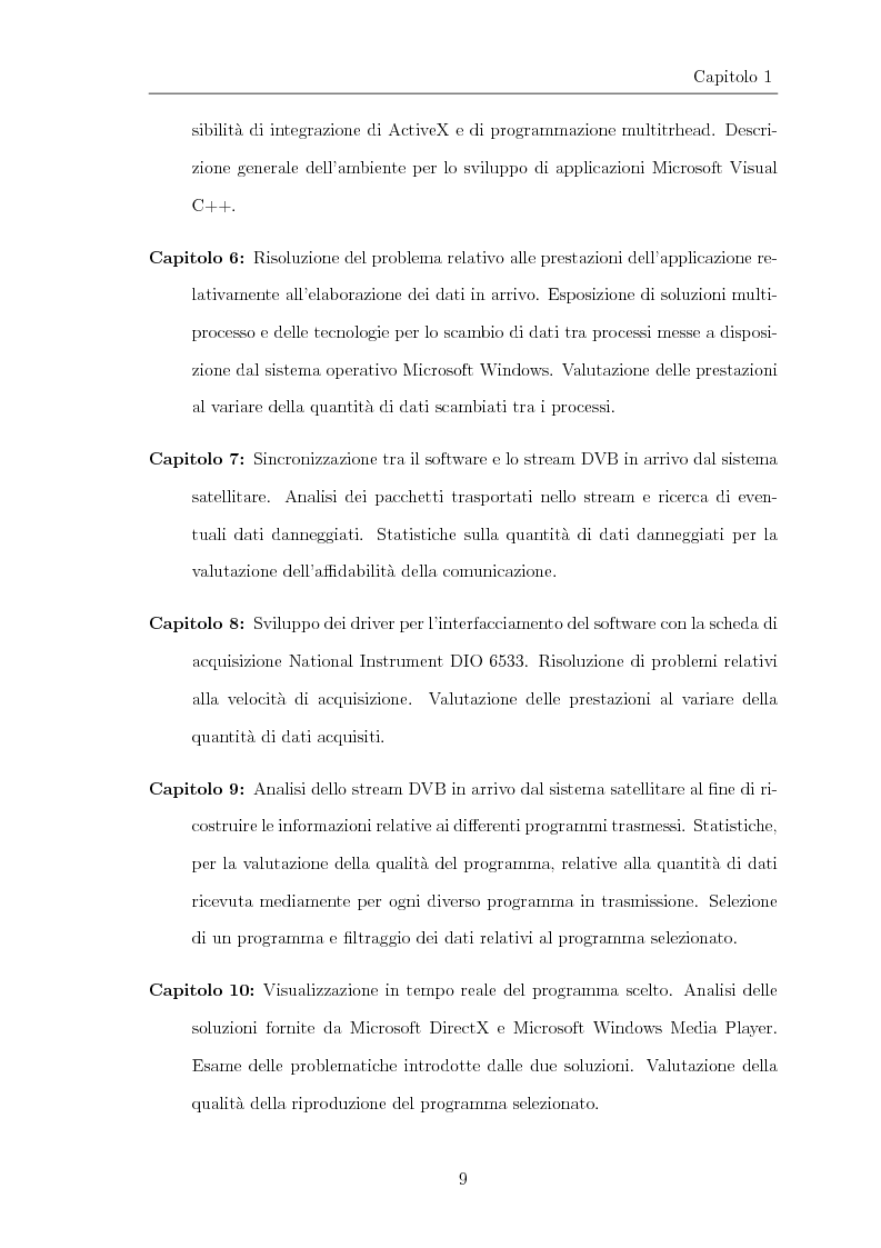 Anteprima della tesi: Progettazione e realizzazione di software per l'analisi di streaming digitale DVB, Pagina 4