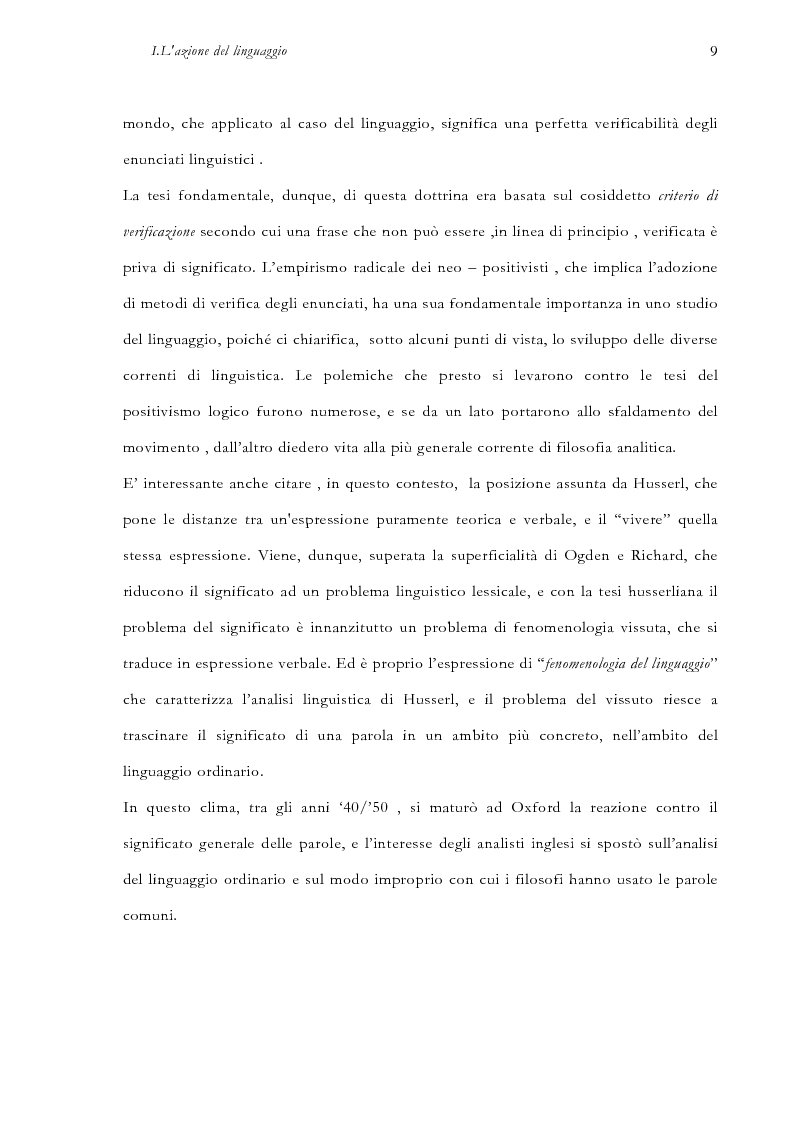Anteprima della tesi: La pragmatica linguistica. Austin e Grice, Pagina 12
