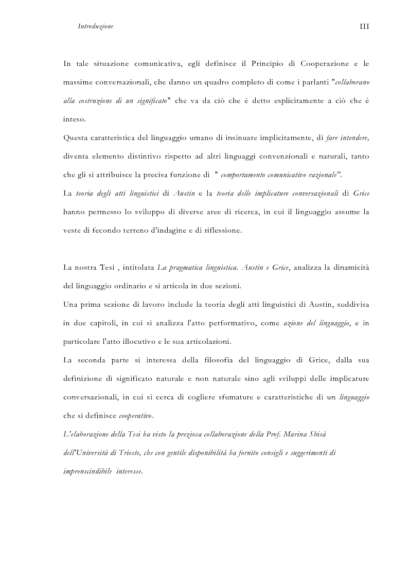 Anteprima della tesi: La pragmatica linguistica. Austin e Grice, Pagina 3