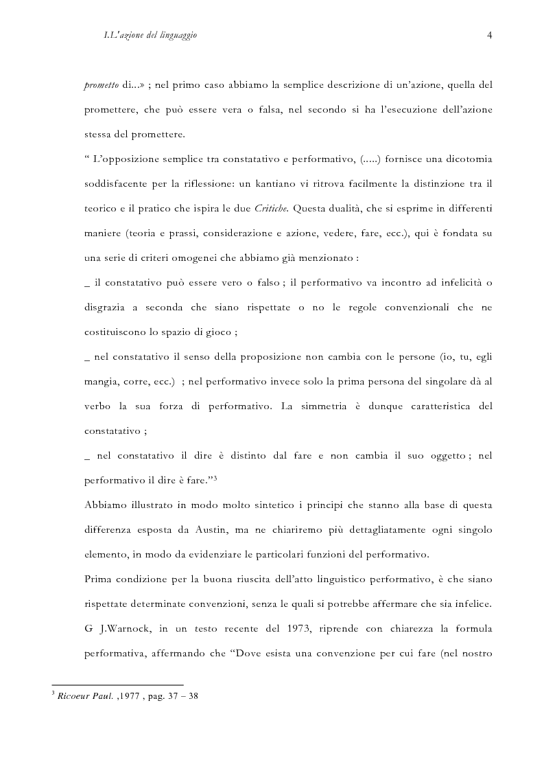 Anteprima della tesi: La pragmatica linguistica. Austin e Grice, Pagina 7