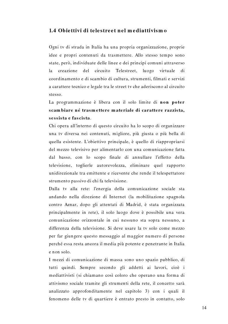Anteprima della tesi: Telestreet: Il vero elisir della libertà di comunicazione?, Pagina 14