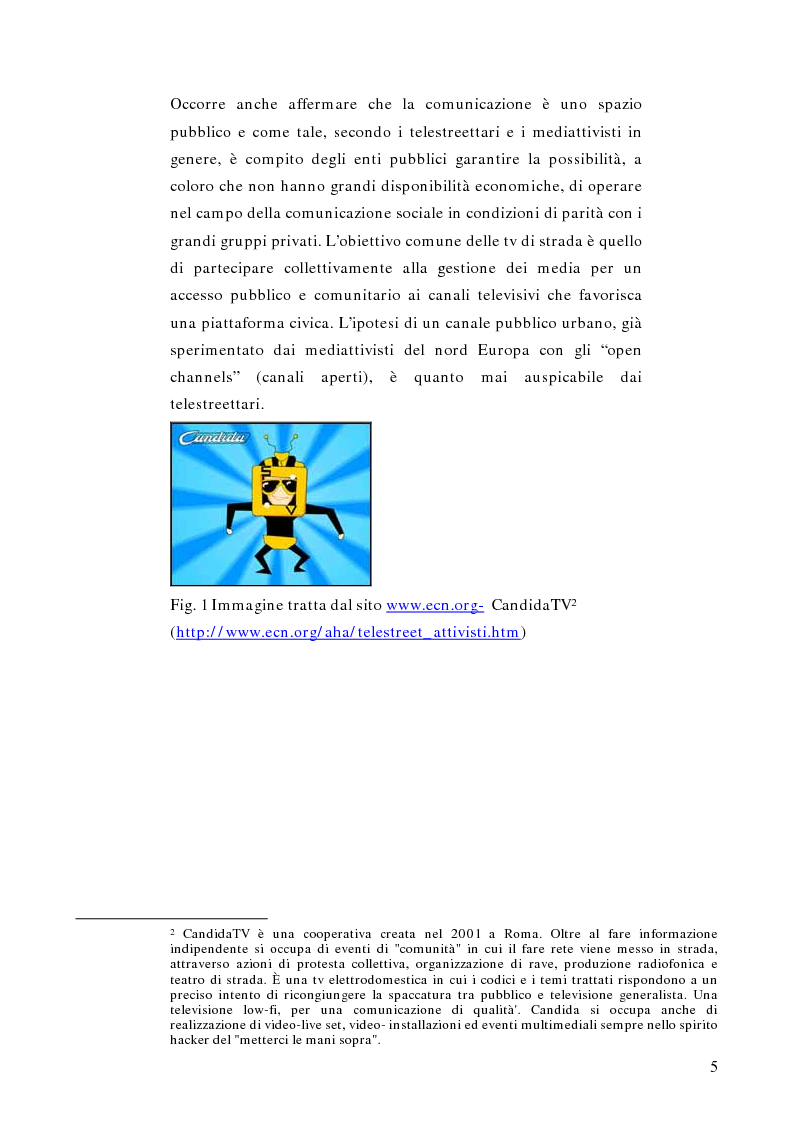 Anteprima della tesi: Telestreet: Il vero elisir della libertà di comunicazione?, Pagina 5