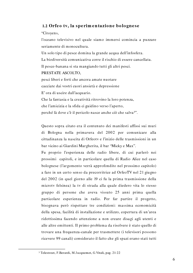 Anteprima della tesi: Telestreet: Il vero elisir della libertà di comunicazione?, Pagina 6