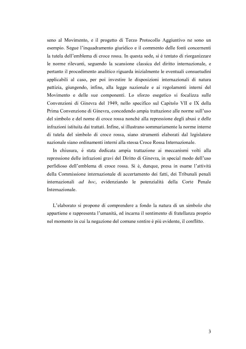 Anteprima della tesi: La tutela internazionale del simbolo di Croce Rossa, Pagina 2