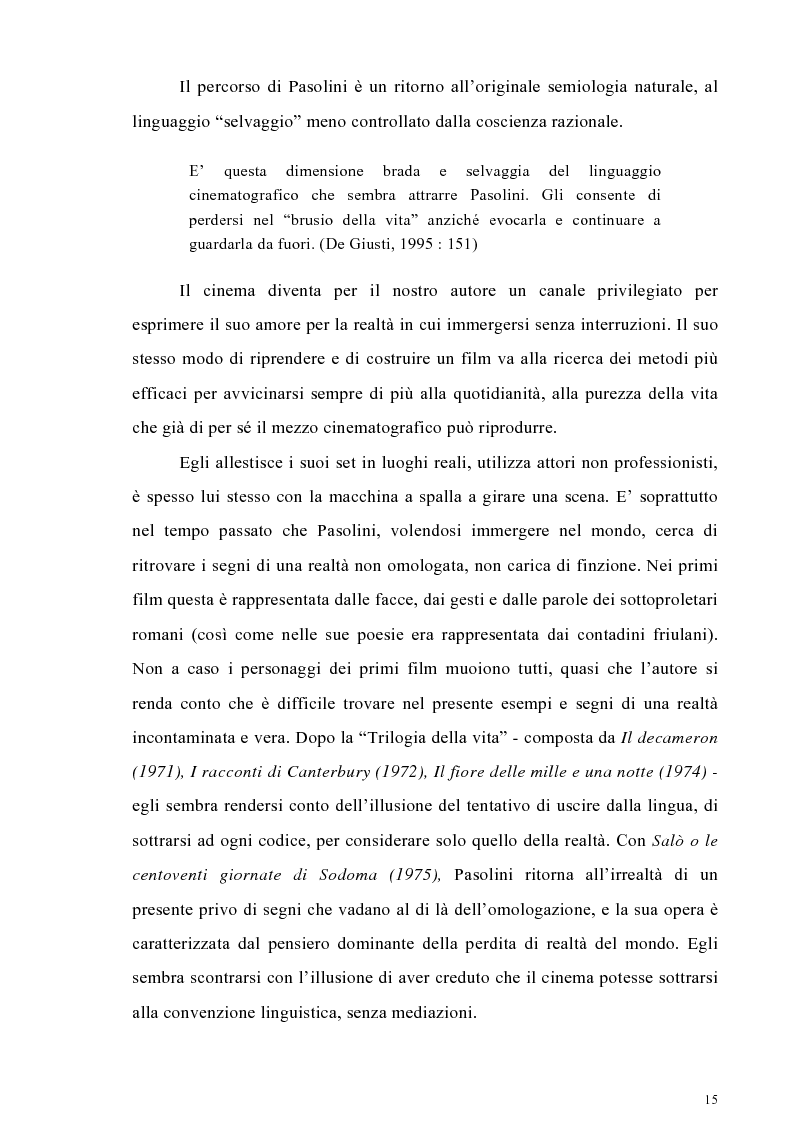 Anteprima della tesi: Il cinema come lingua scritta della realtà. La riflessione di Pier Paolo Pasolini sul linguaggio cinematografico e il suo rapporto con la fenomenologia, Pagina 12