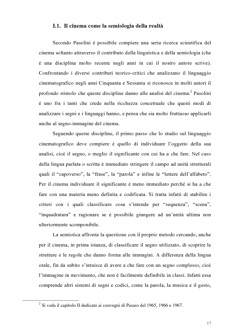 Anteprima della tesi: Il cinema come lingua scritta della realtà. La riflessione di Pier Paolo Pasolini sul linguaggio cinematografico e il suo rapporto con la fenomenologia, Pagina 14