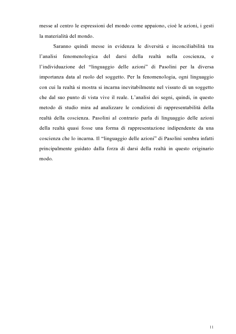 Anteprima della tesi: Il cinema come lingua scritta della realtà. La riflessione di Pier Paolo Pasolini sul linguaggio cinematografico e il suo rapporto con la fenomenologia, Pagina 8