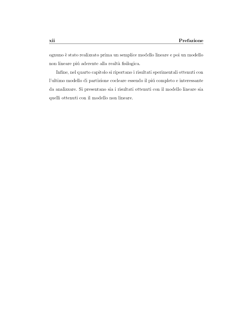 Anteprima della tesi: Modelli lineari e non lineari di partizione cocleare: loro realizzazione con filtri ad onda, Pagina 2