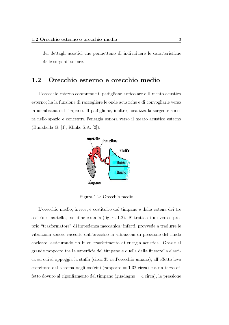 Anteprima della tesi: Modelli lineari e non lineari di partizione cocleare: loro realizzazione con filtri ad onda, Pagina 5